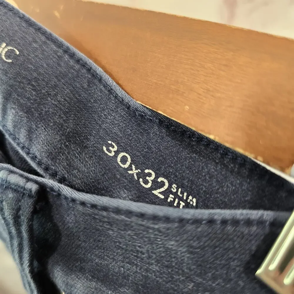 Banana Republic Pants Mens 30 X 32 Blue Traveler Jean Slim Straight Leg Navy